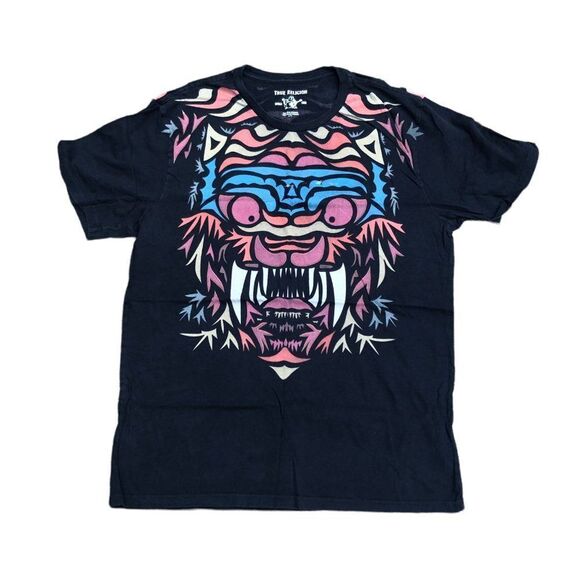 TRUE Religion T Shirt Dragon Fashion Black Large - Picture 1 of 8